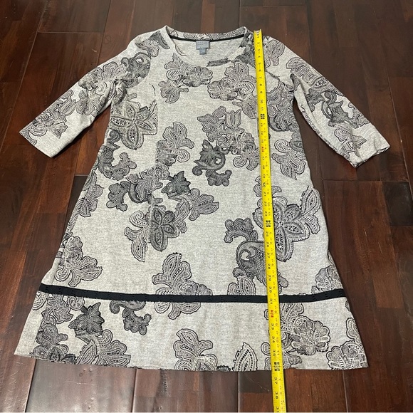 Rabbit Rabbit Rabbit Designs Paisley Print Gray And Black Dress Womens Size 12 - Picture 5 of 7